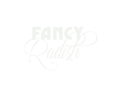 Fancy Radish restaurant logo on forest green background