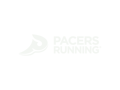 Pacers Running store logo on forest green background
