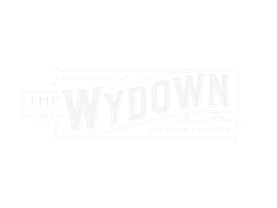 The Wydown café logo on forest green background